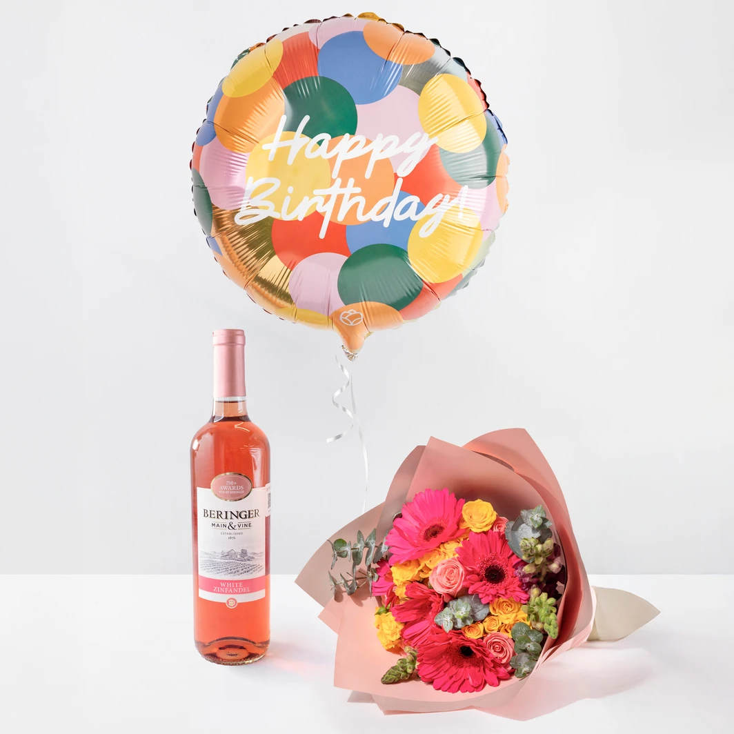 Kit Cumpleañero Vino & Ramo 25658