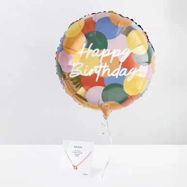Collar Constelación Sagitario con Globo Happy Birthday 25688
