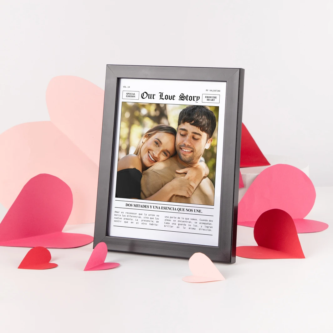 Personaliza Marco Negro Chico "Our Love Story" 25735-P