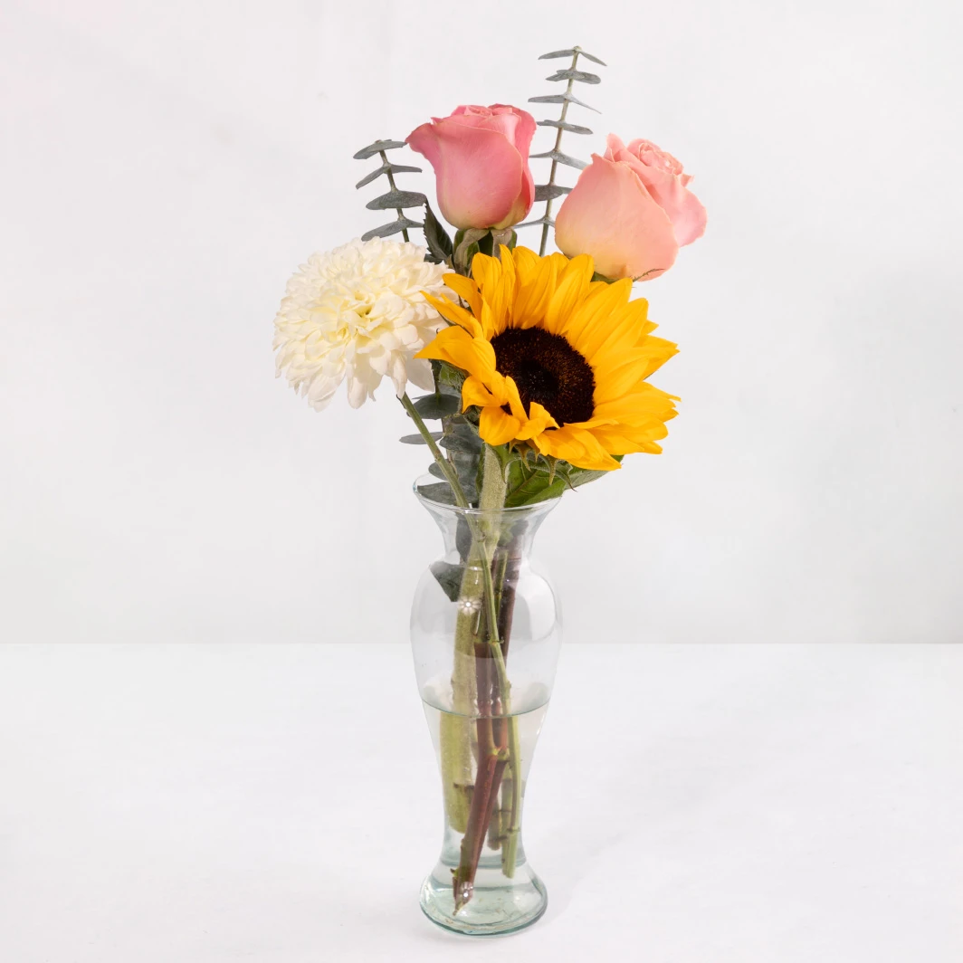 Flower Vase with Sunflower and Rose 25763