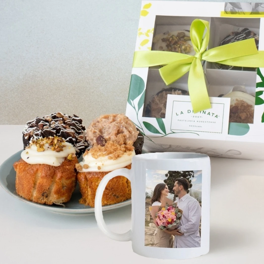 Personaliza Taza con Foto 15oz y Muffins La Divinata 25774