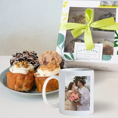 Personaliza Taza con Foto 15oz y Muffins La Divinata 25774