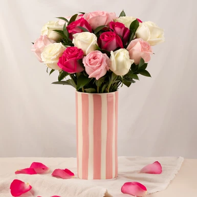 Arreglo de Rosas Rosas y Blancas 25797
