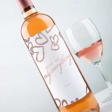 Vino Personalizado Rosado con Etiqueta "You're My Everything" 25890-P