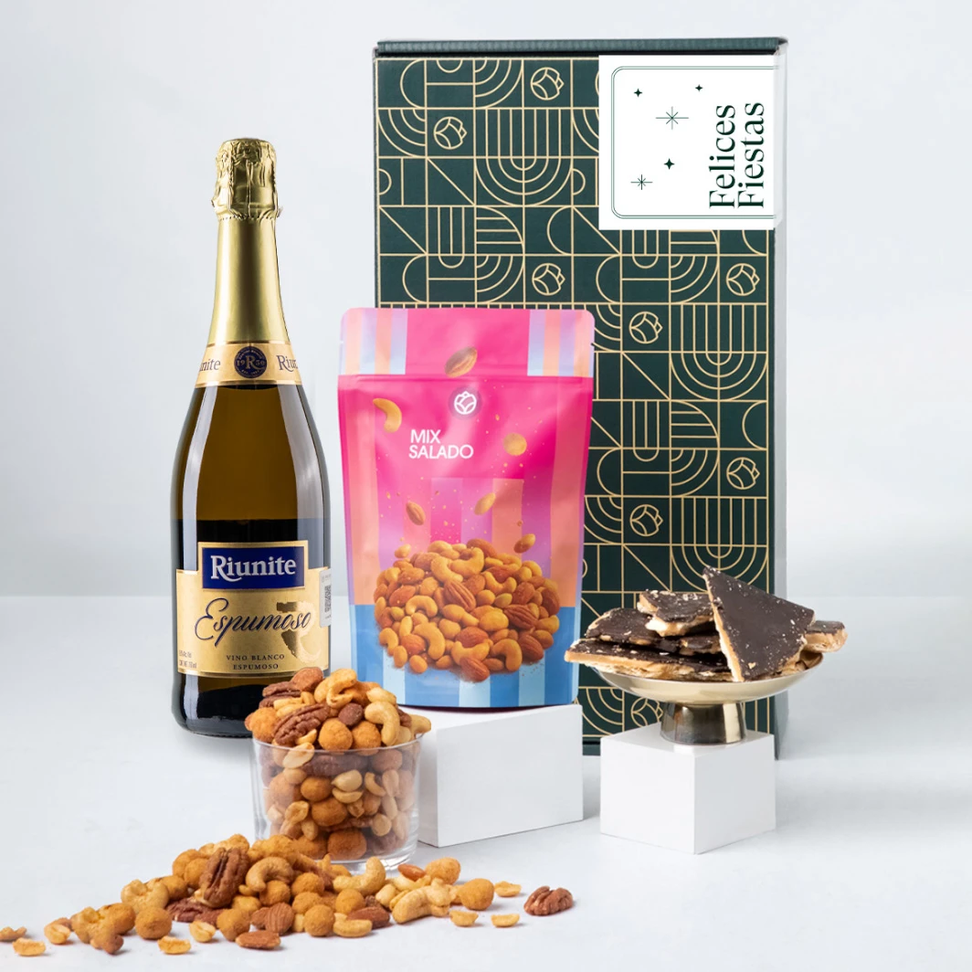 Riunite Wine with Toffee and Savory Mix Happy Holidays 25927