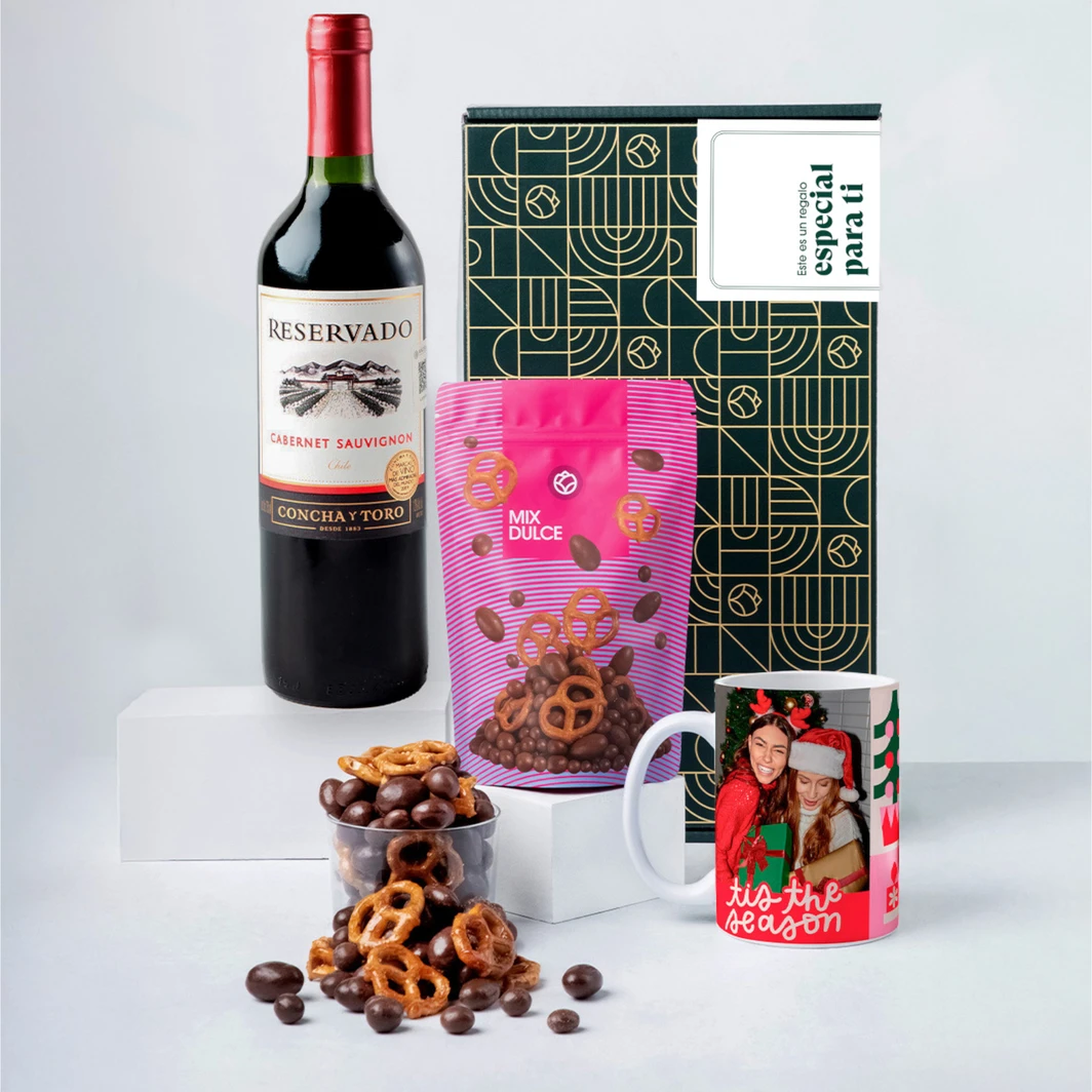 Vino Cabernet con Taza y Mix Dulce Regalo Especial 25987-P