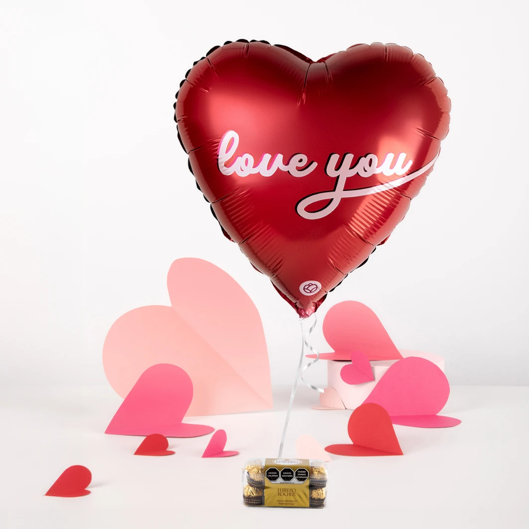 Chocolates Ferrero con Globo "I Love You" 25998