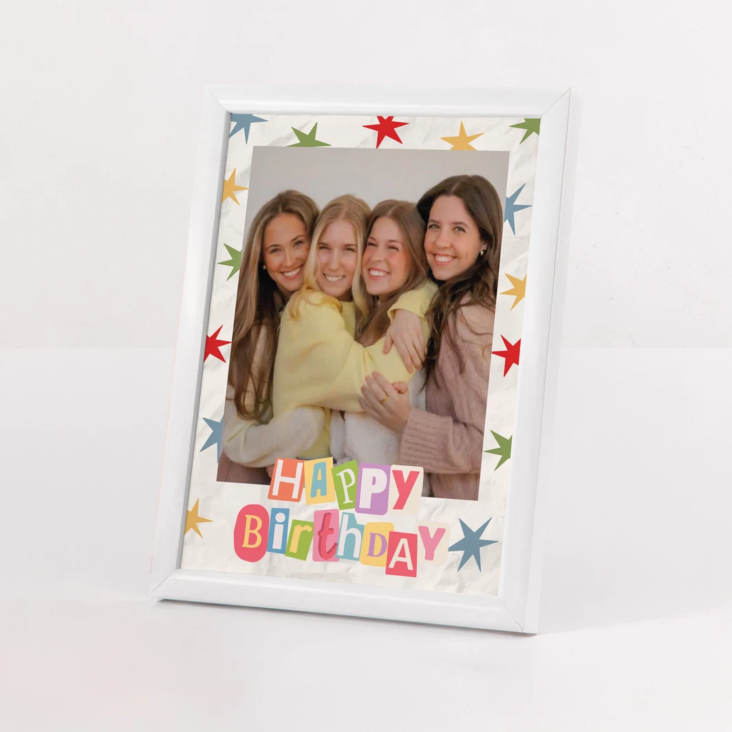 Customize Large White Frame “Pastel Star Collage” 26013
