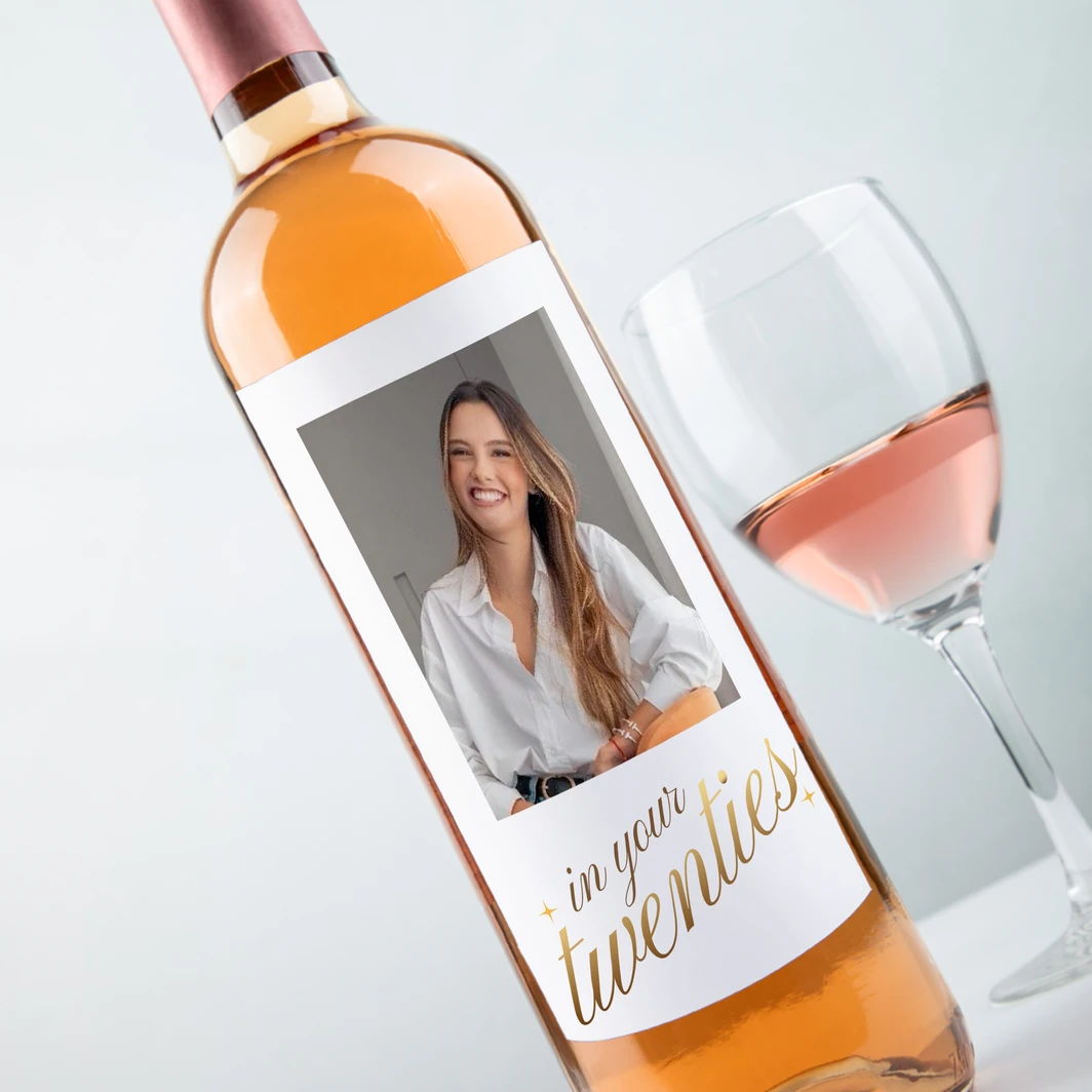 Personaliza Vino Beringer con etiqueta "In your Twenties" 26023-P