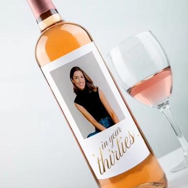 Vino Personalizado Rosado con Etiqueta "In your Thirties" 26024