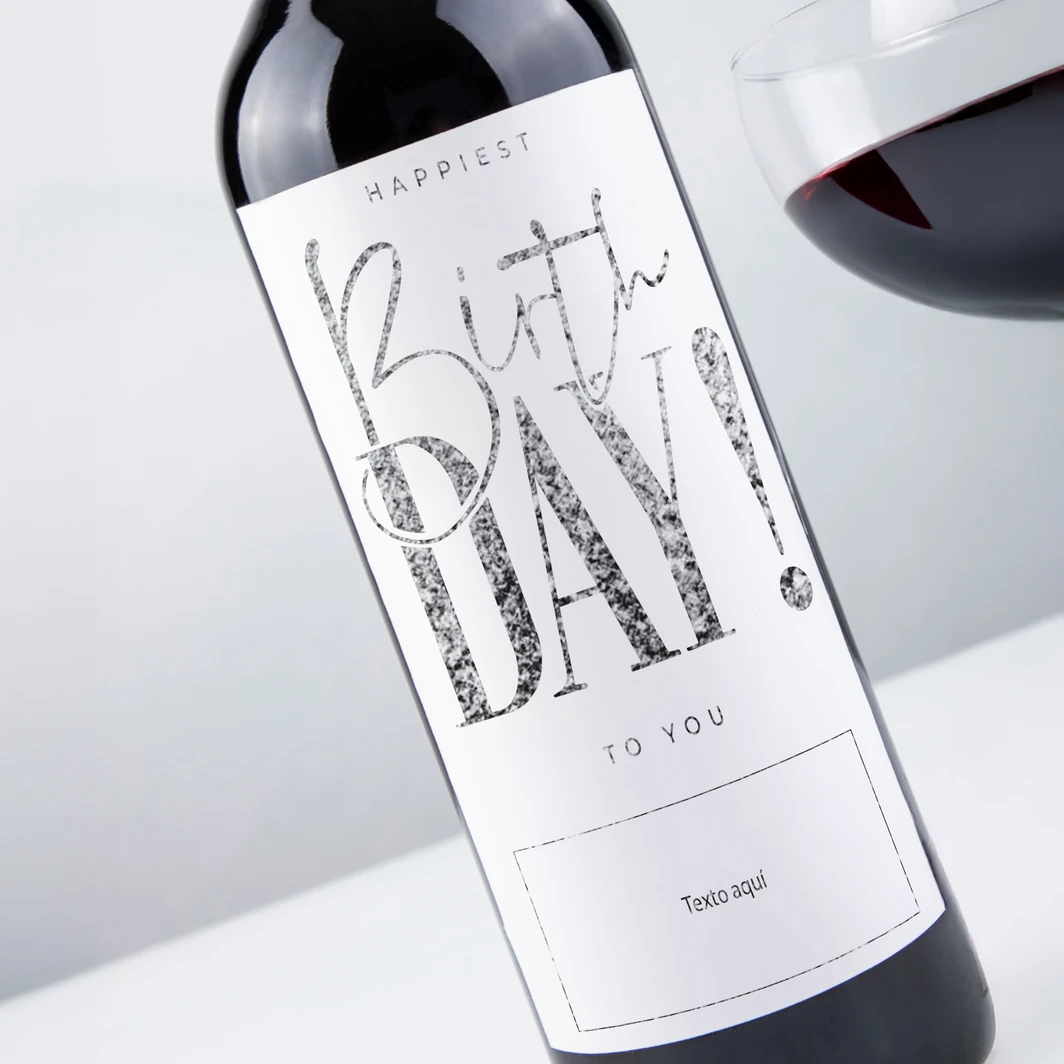 Personaliza Vino Concha y Toro Merlot con etiqueta "Happiest Birthday To You" 26038-P