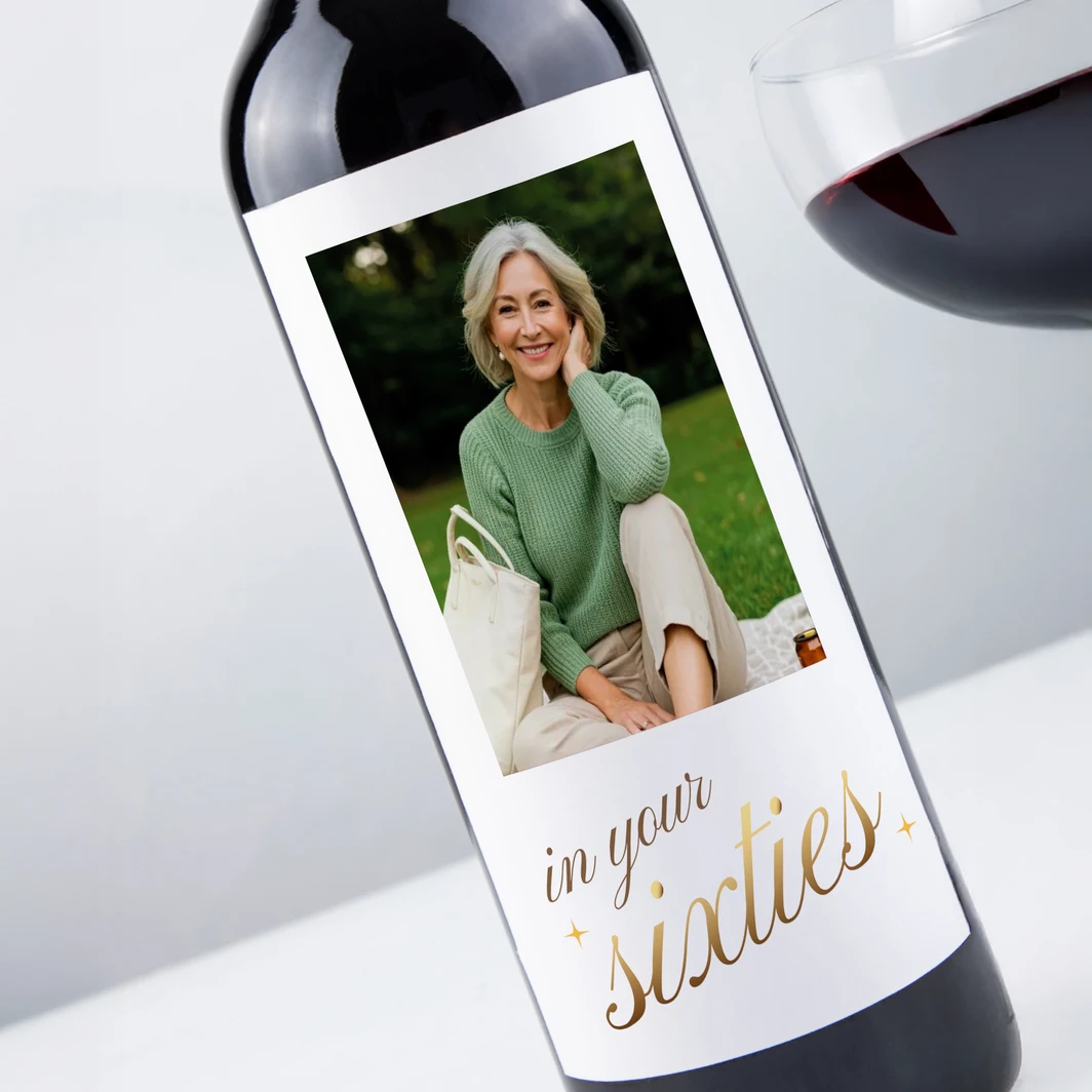 Personaliza Vino Concha y Toro Merlot con etiqueta "In your Sixties" 26046