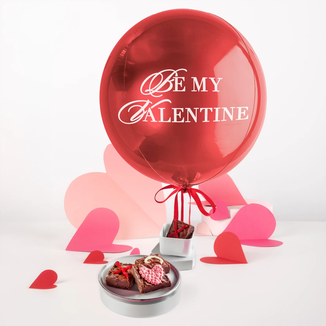 Brownies Vivián con Globo "Be my Valentine" 26104
