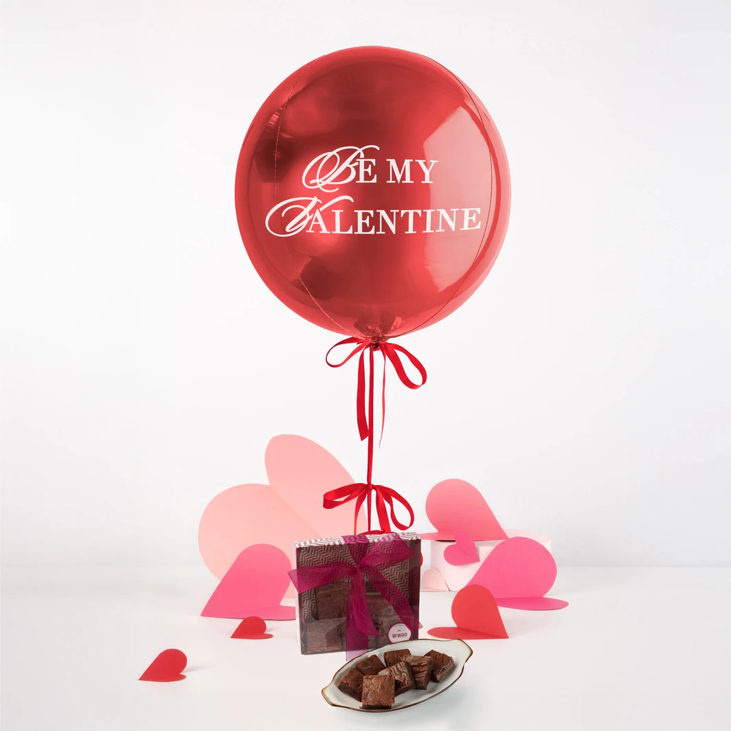 Brownies Vivián con Globo "Be my Valentine" 26104
