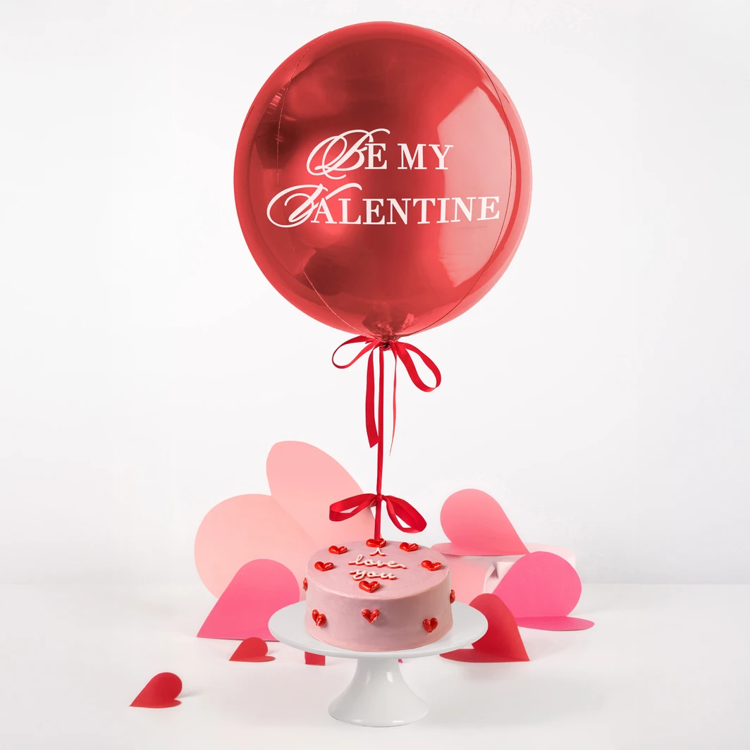 Pastel Red Velvet Vivián con Globo "Be my Valentine" 26107