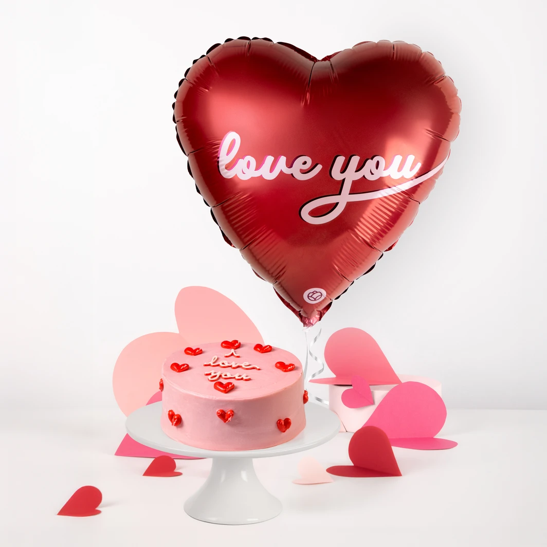Pastel Red Velvet Vivián con Globo "Love You" 26108