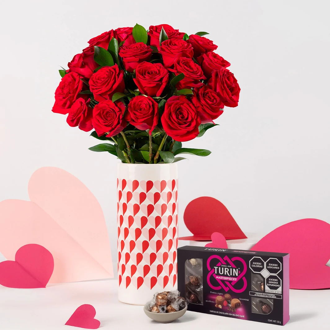 18 Rosas Rojas con Chocolates Turin 26109