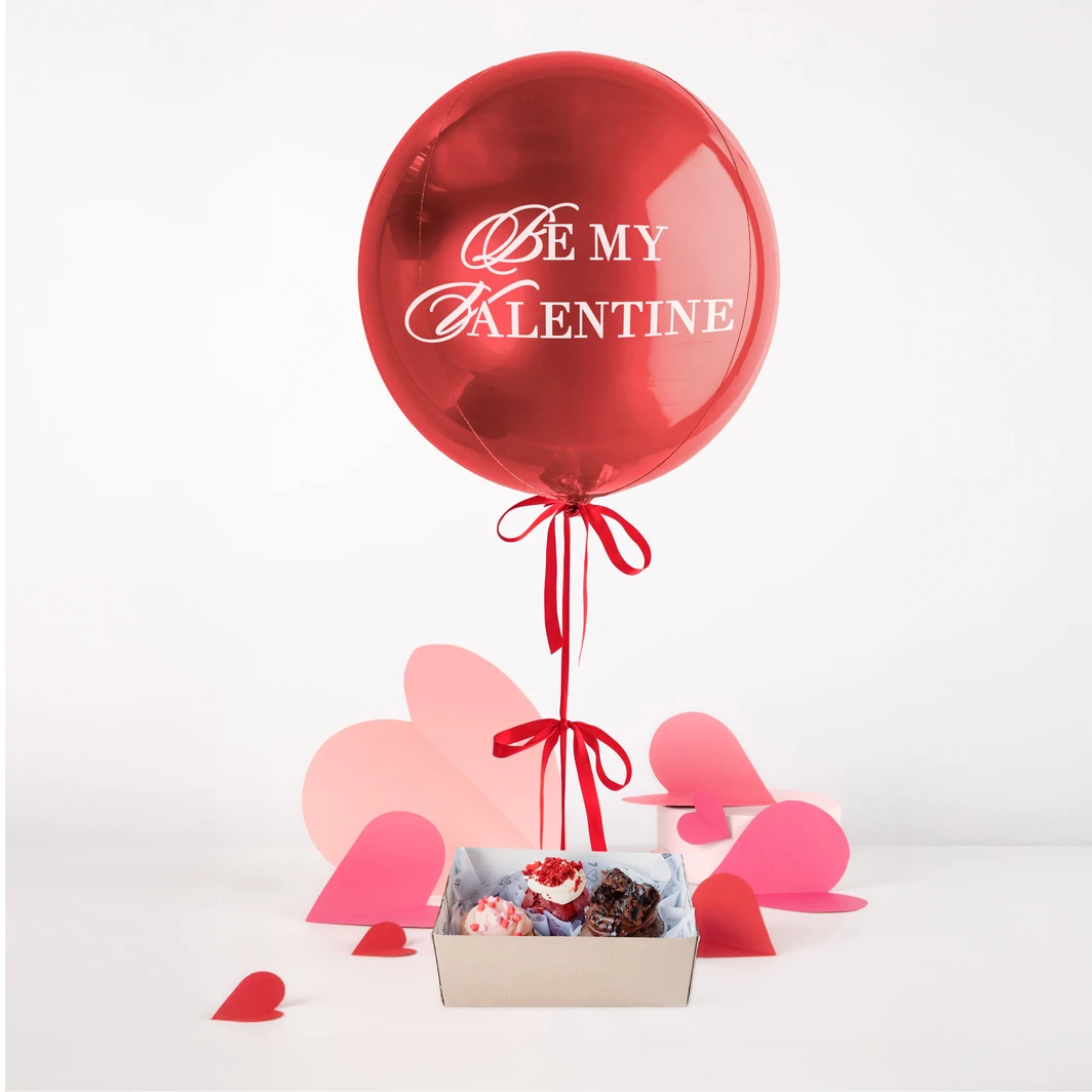 Florence Valentine Muffins with “Be My Valentine” Balloon 26123