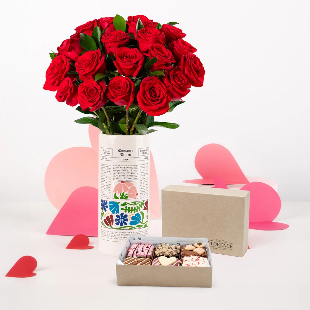 18 Rosas Rojas con Brownies SV Florence 26127