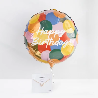 Aquarius Necklace with “Happy Birthday” Balloon 26168