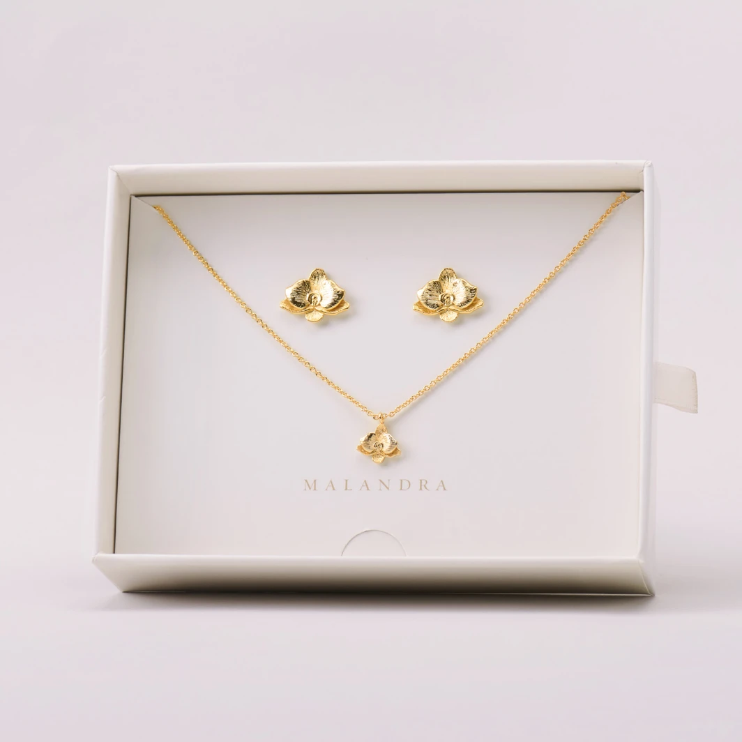 Set Collar y Aretes Orquídea Malandra 26178