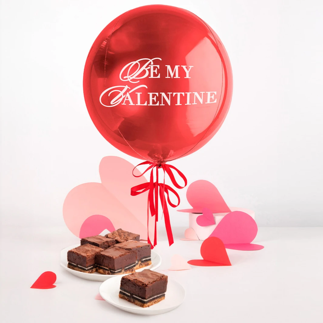 Brownies Dani Flowers con Globo "Be my Valentine" 26209