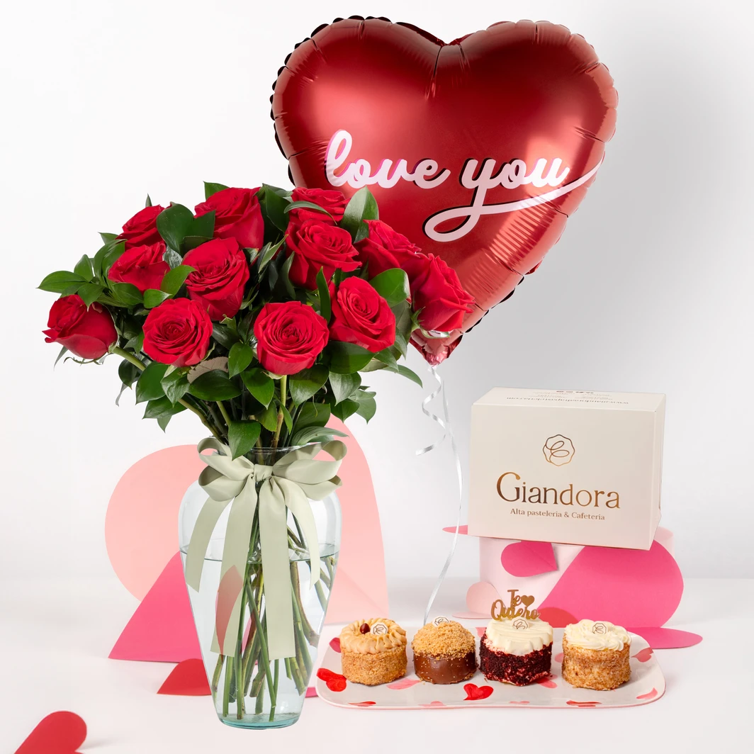Clásico amor con globo y Box Sorpresa Giandora 26250