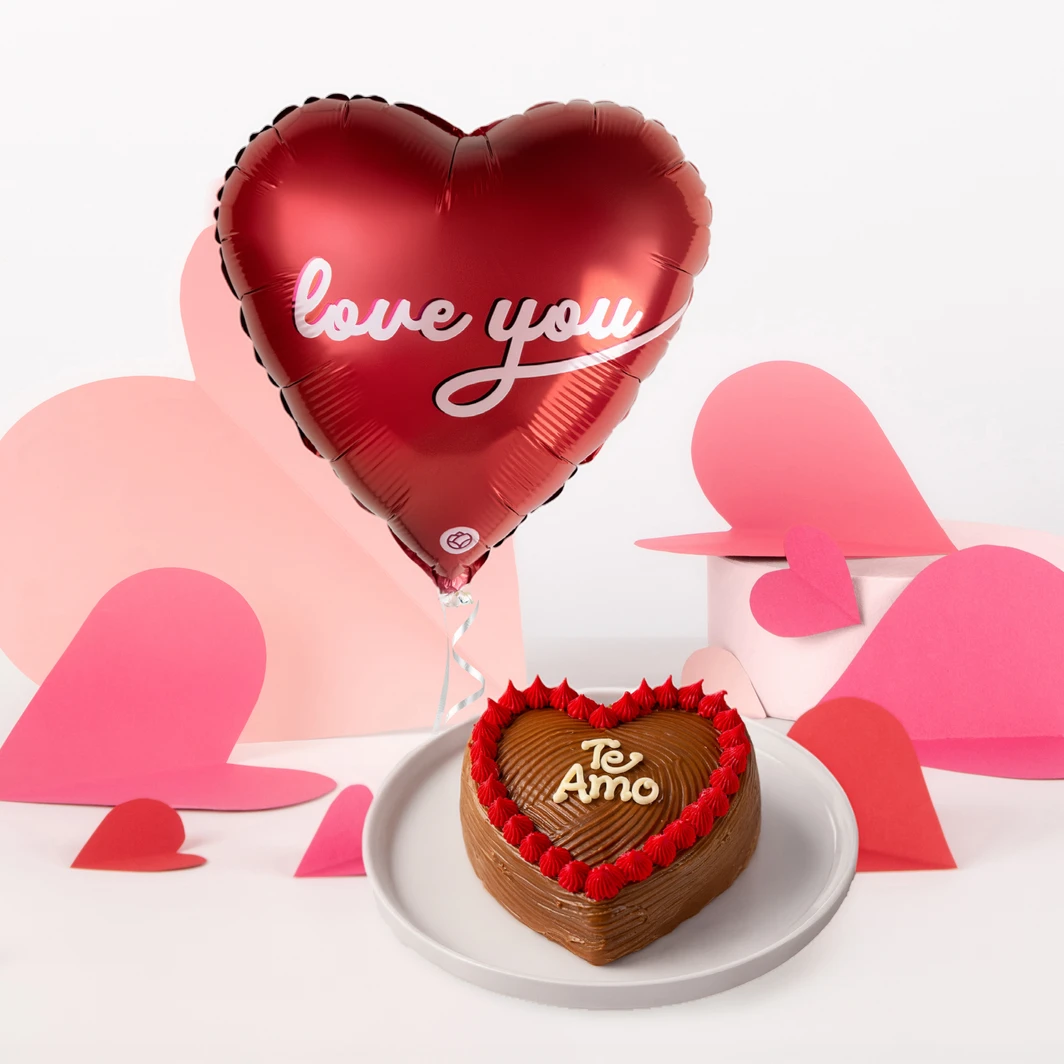 Pastel Casita de Corazon con Globo ''Love You'' 26259