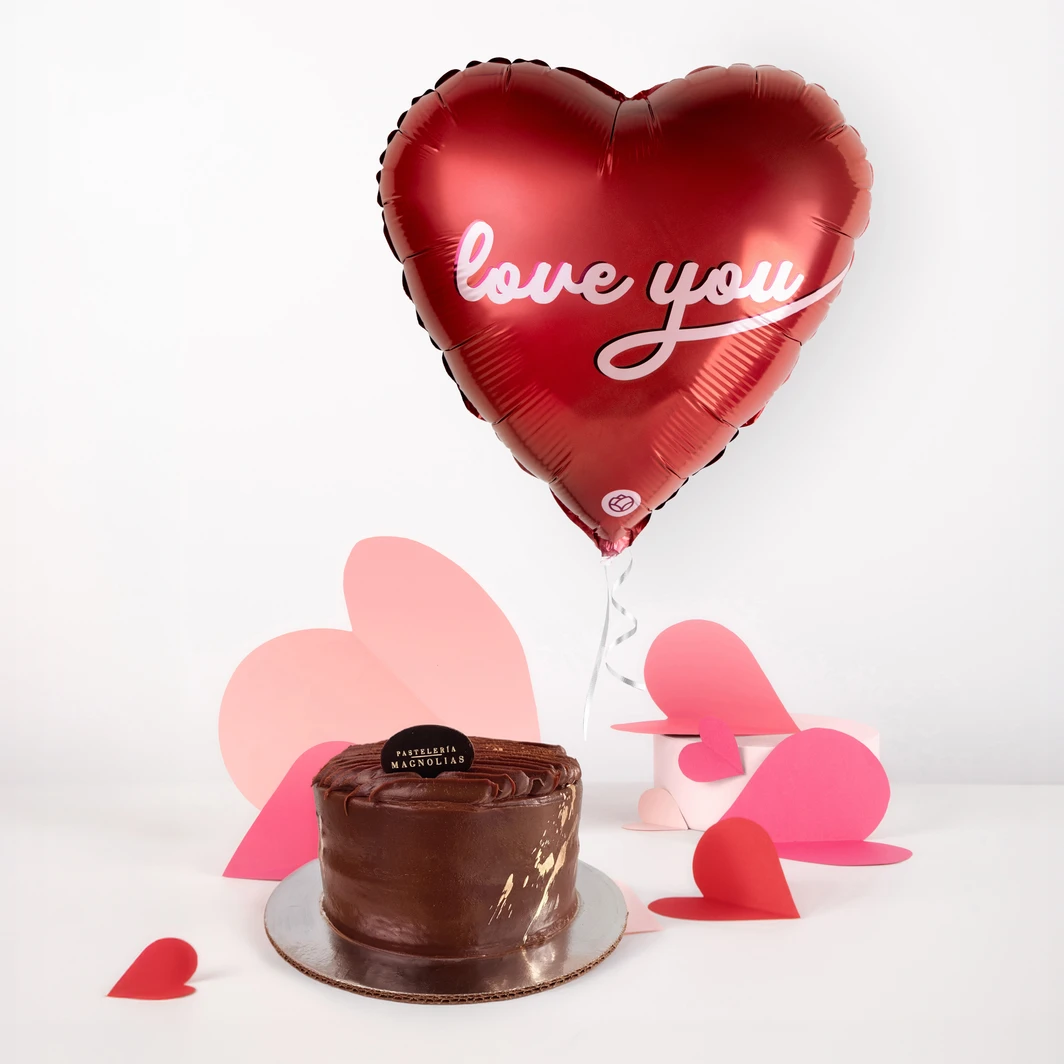 Globo "Love You" con Pastel Vainilla Cocoa Magnolias 26287