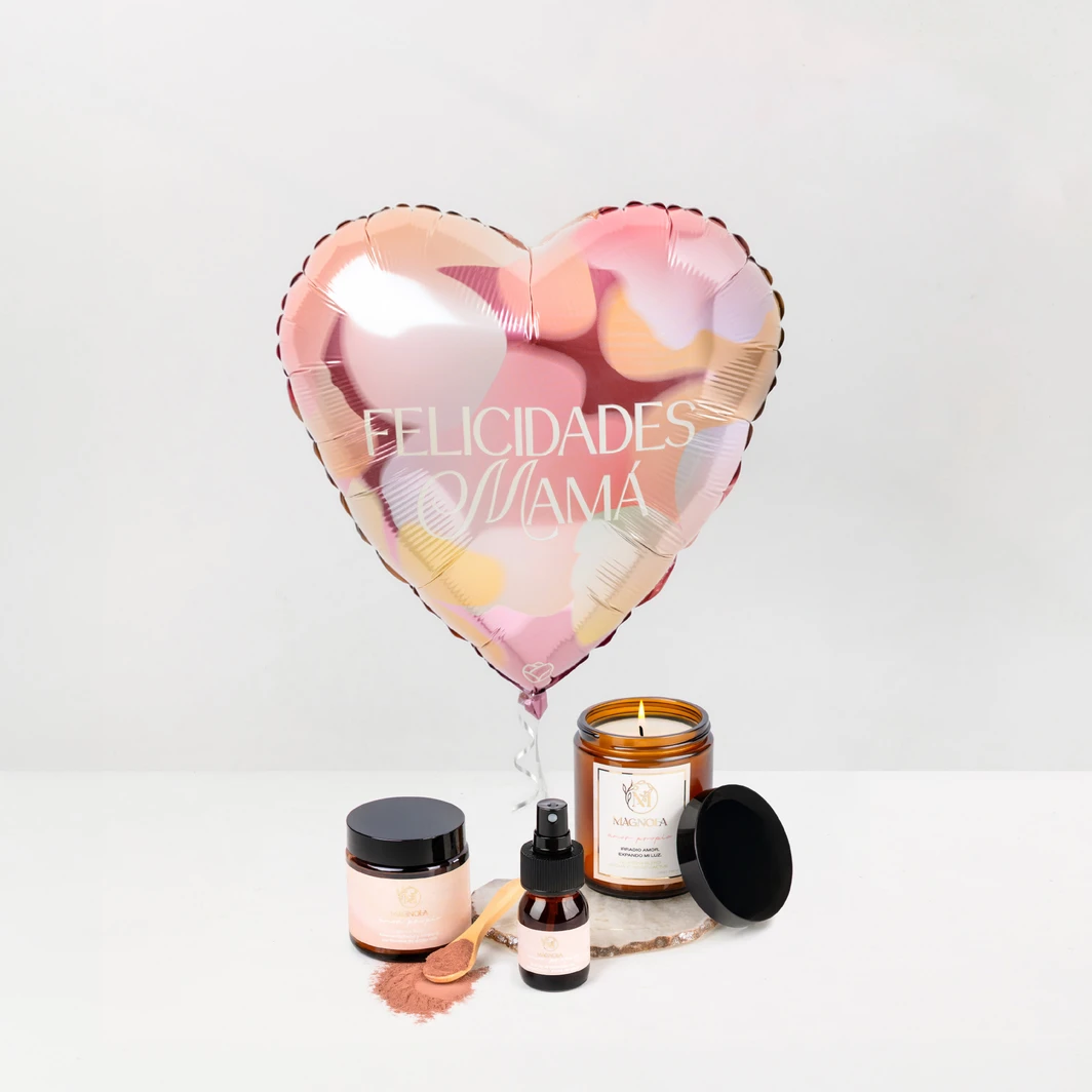 Kit Spa en Casa "Amor Propio" Magnola con Globo "Felicidades Mamá" 26306