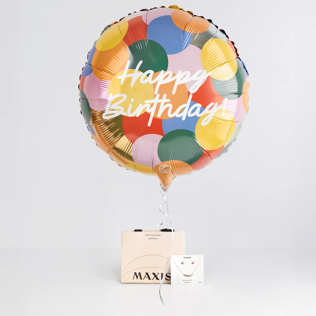 Febrero Especial: Set Piedra del Mes y Globo "Happy Birthday" 26345