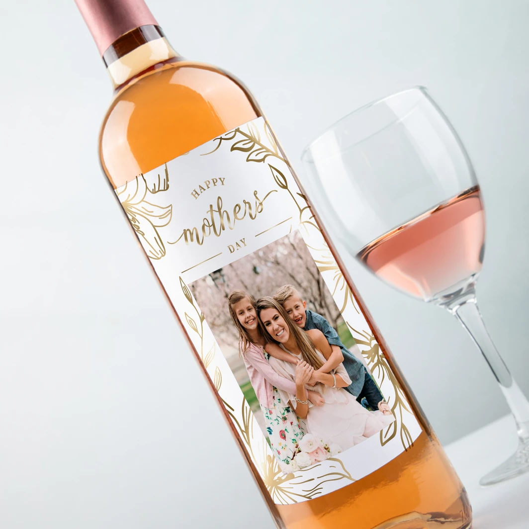 Vino Personalizado Rosado con Etiqueta "Happy Mother's Day" 26352-P