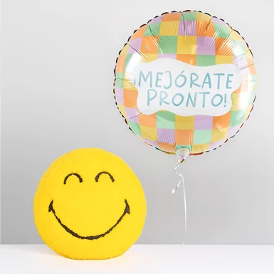 Ánimo con Smiley y Globo “Mejórate Pronto” 26393