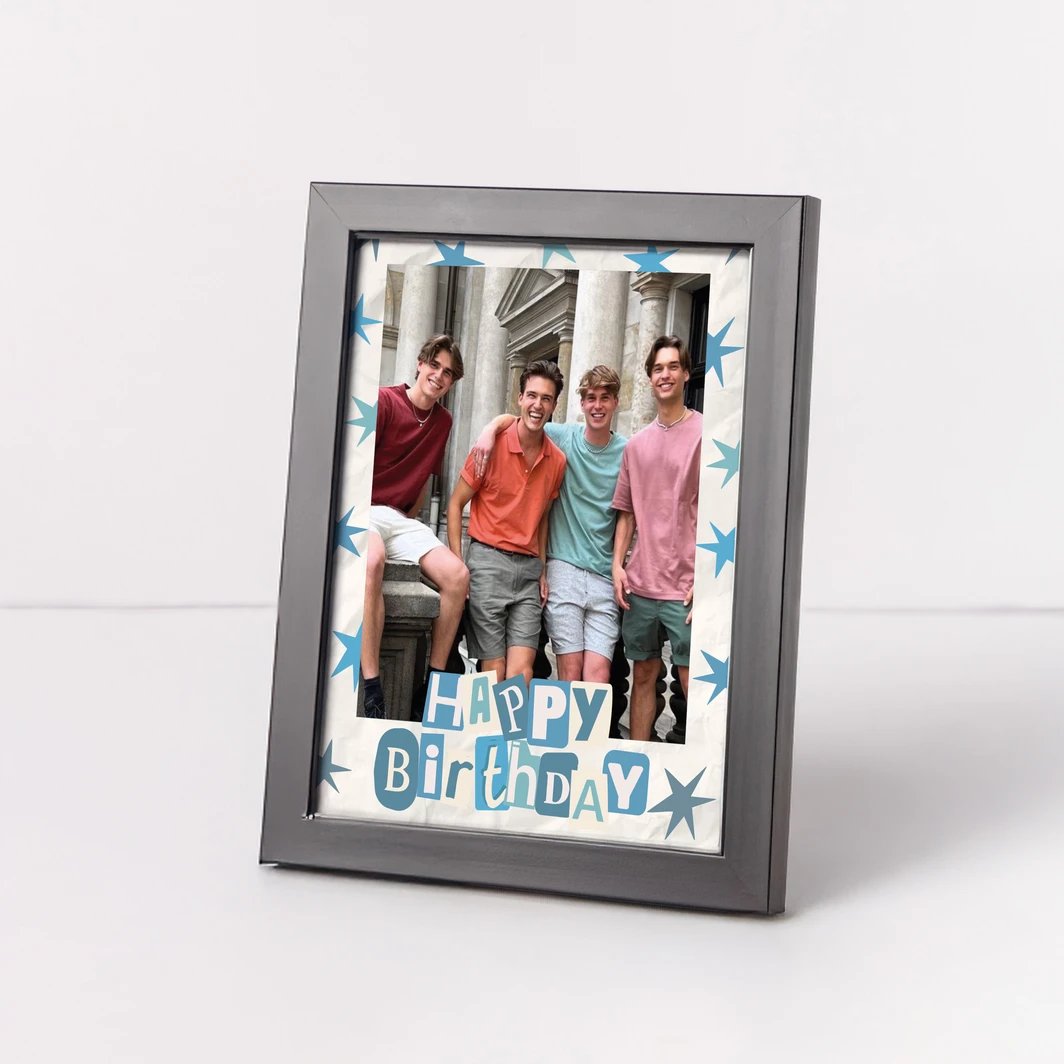 Personaliza Marco Grande Negro "Blue Star Collage" 26451-P