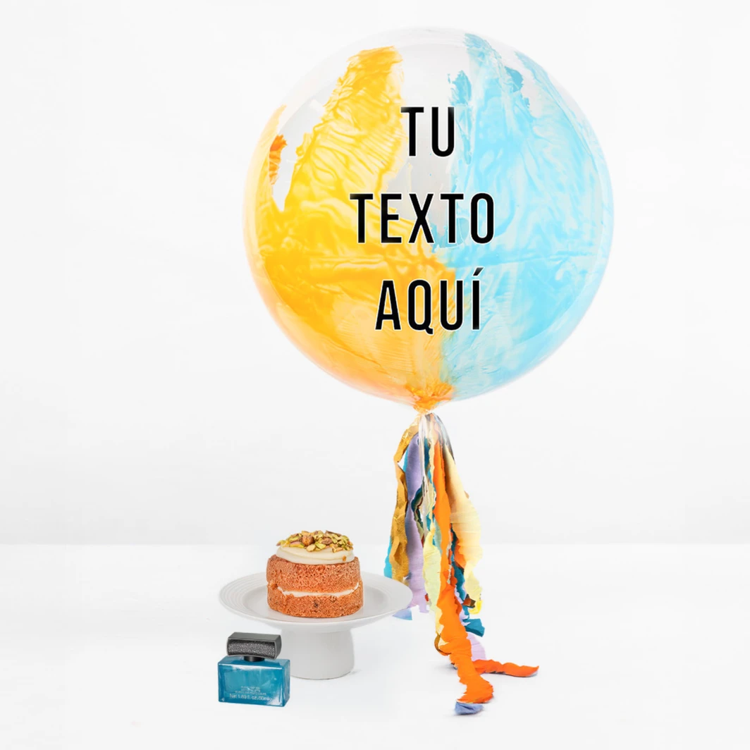 Kit Blue Party: Pastel Pistache, Globo "Sunrise Breeze" y Loción 26483