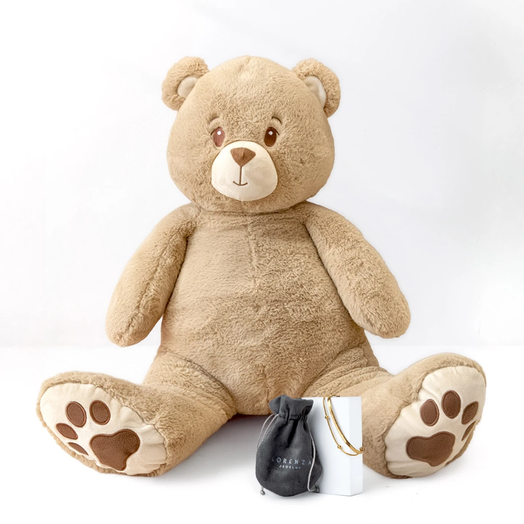 Oso de Peluche con Pulsera Doble Planchada y Bolitas 26541