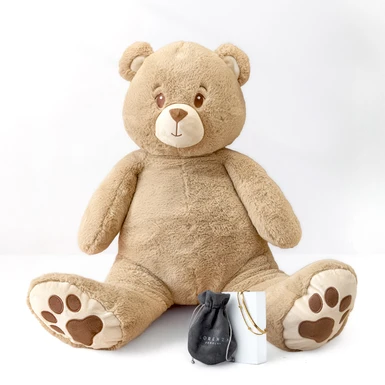 Oso de Peluche con Pulsera Doble Planchada y Bolitas 26541