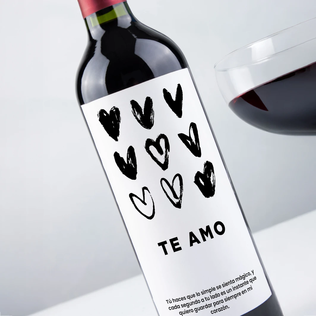 Vino Personalizado Tinto con Etiqueta "Te Amo" 26555-P