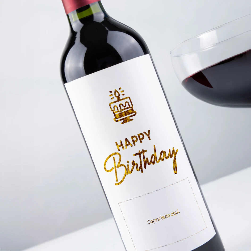 Vino Personalizado Tinto con Etiqueta "Happy Birthday" 26556