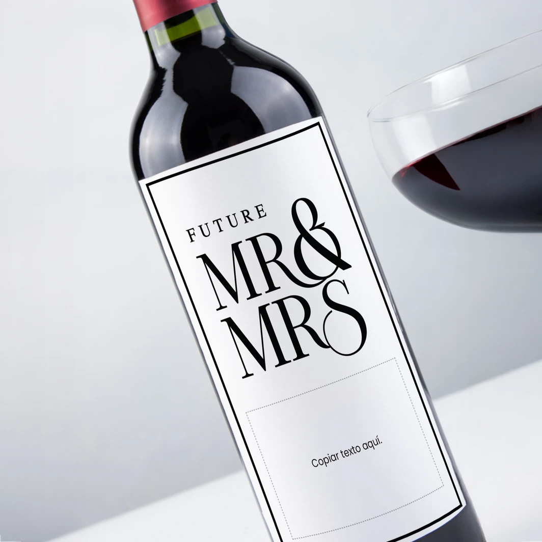 Vino Personalizado Tinto con Etiqueta "Mr&Mrs" 26558-P