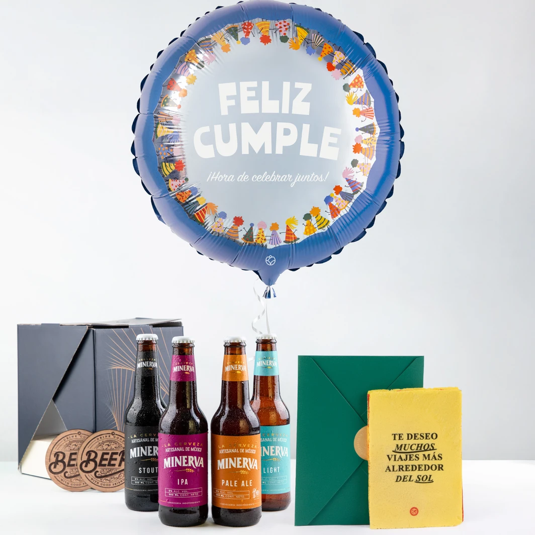 Cerveza Minerva, globo gorritos y Oblea "Viajes alrededor del Sol" 26594