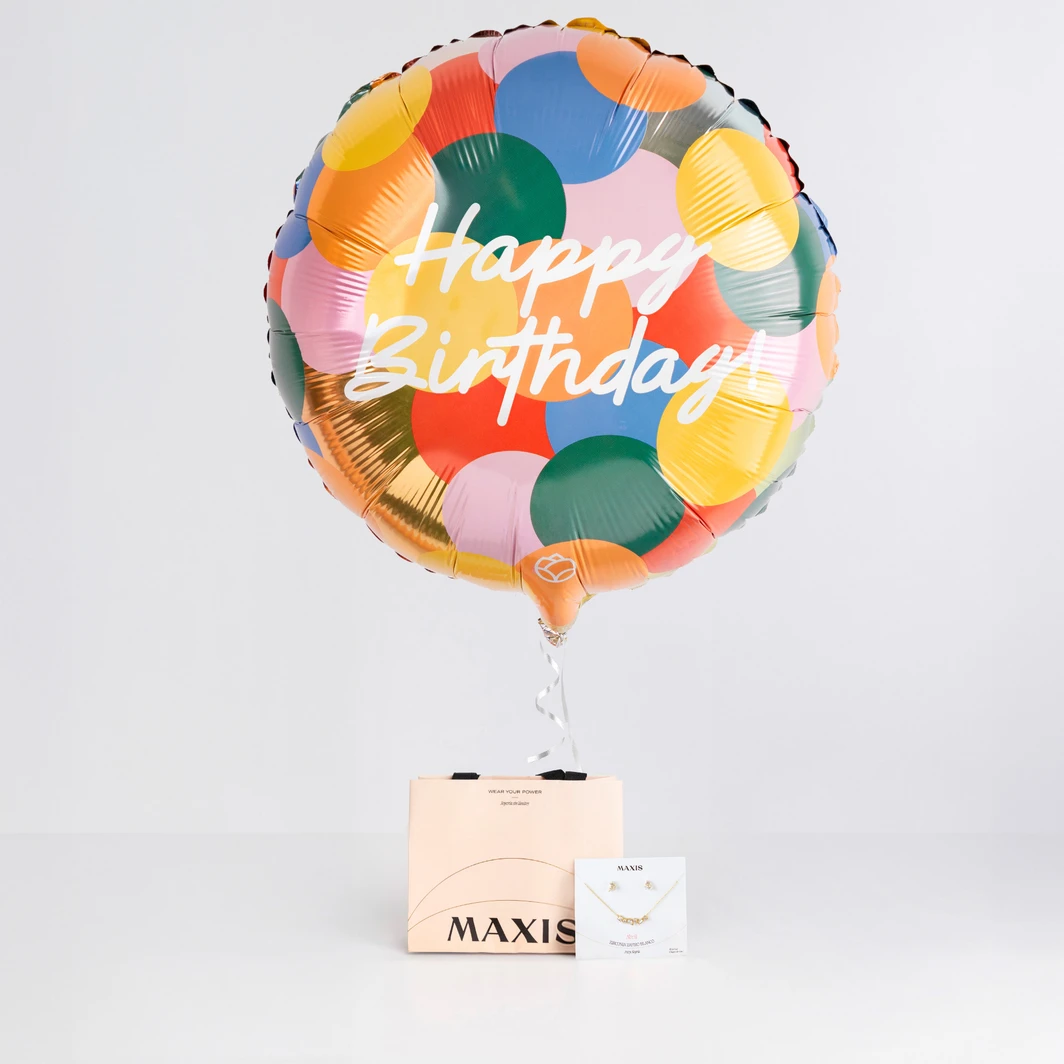 Set Piedra del Mes de Abril con Globo Happy Birthday  26614