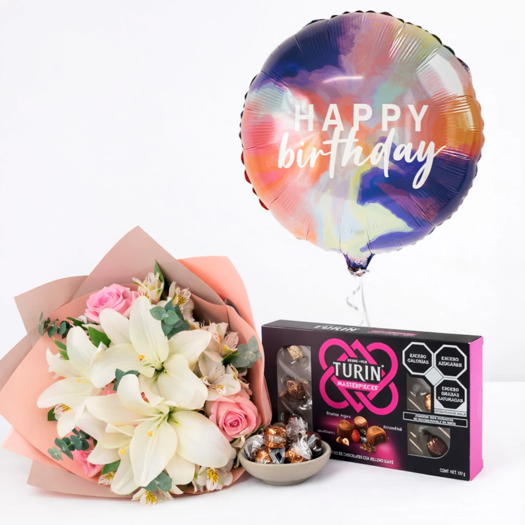Sweet Birthday with Flowers & Turin Chocolate 26622
