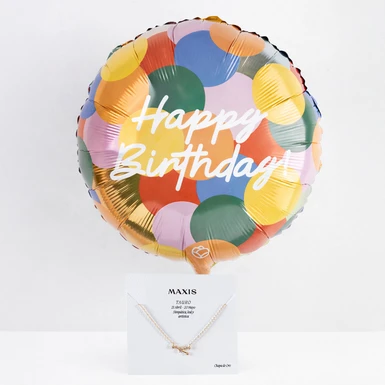 “Taurus” Constellation Necklace with “Happy Birthday” Balloon 26640