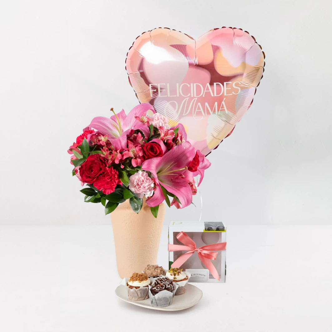 Arreglo Stargazers con Muffins y Globo para Mamá 26650