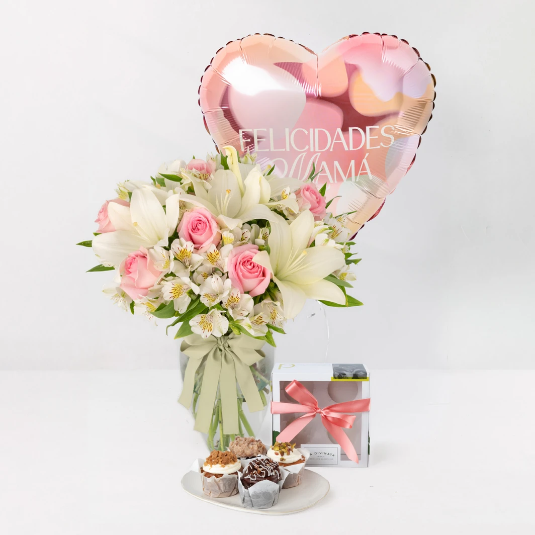 Arreglo Ternura con Muffins y Globo para Mamá 26651