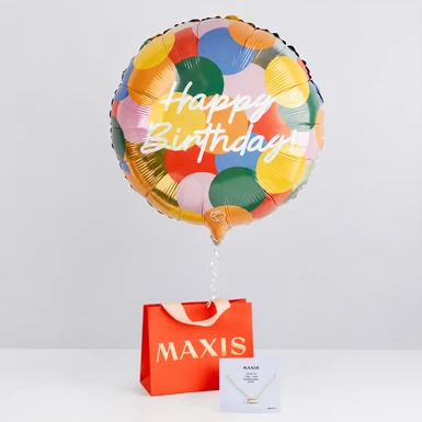 Collar de Constelación "Geminis" con Globo Happy birthday 26736