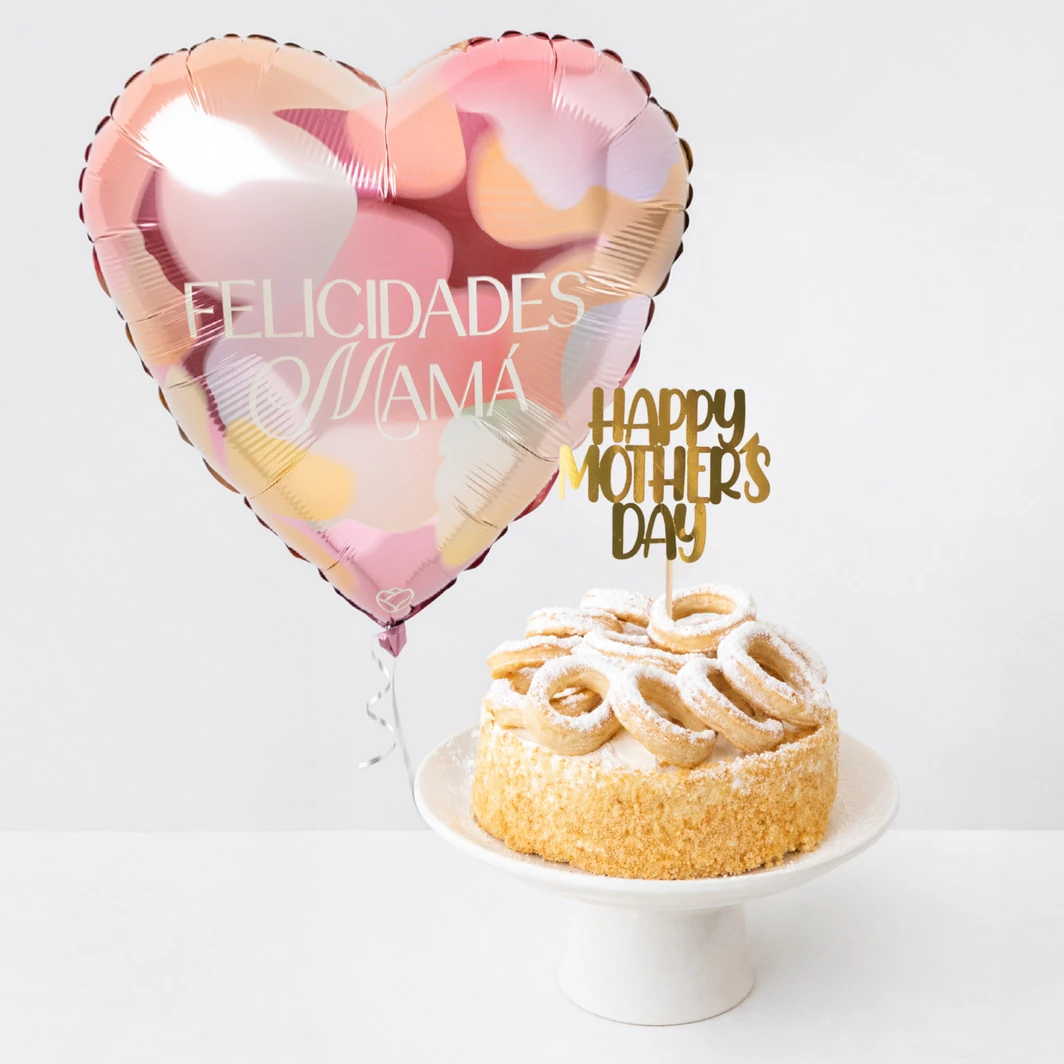 Pastel Mil Hojas "Happy Mothers Day" con Globo 26756