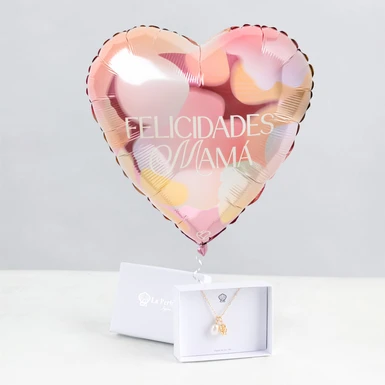 Collar Flor Eterna con Globo "Felicidades Mama" 26795