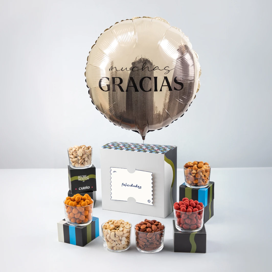 Snack Box Kit: “Muchas Gracias” Balloon with Savory Snacks 26859